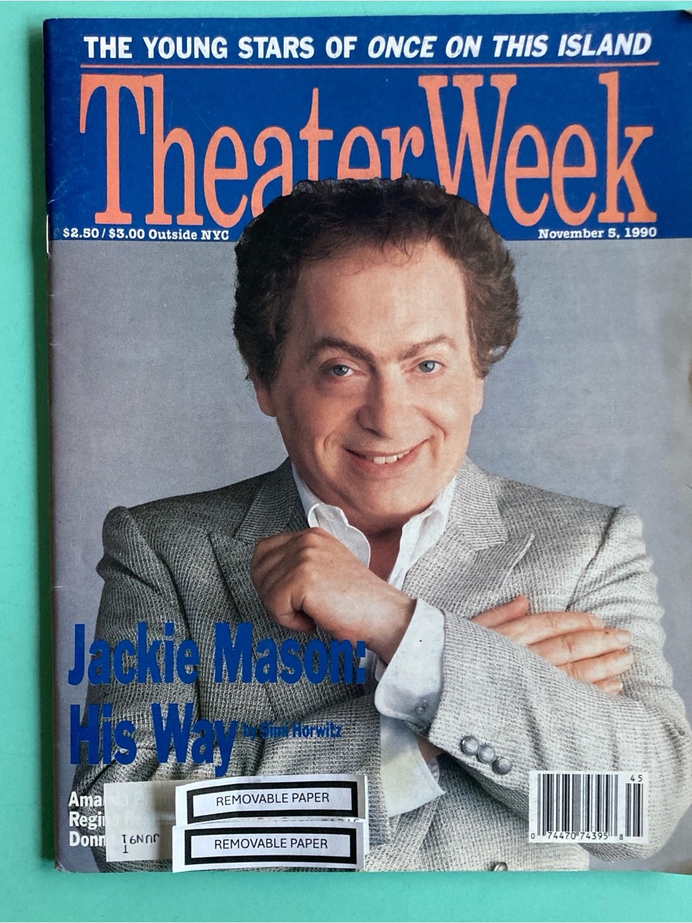 Jackie Mason Amanda Plummer Theater Week Magazine November 5 1990 Address Label